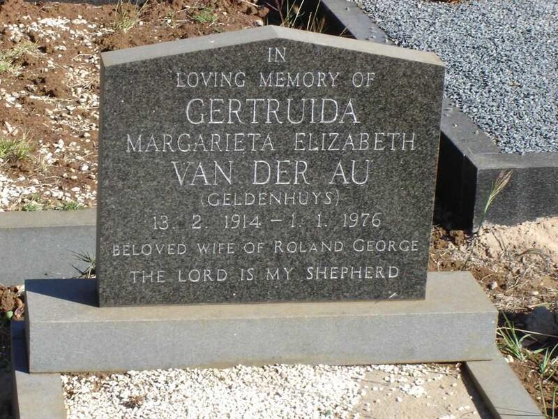 AU Gertruida Margarieta Elizabeth, van der nee GELDENHUYS 1914-1976