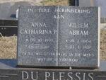 PLESSIS Willem Abram, du 1904-1989 & Anna Catharina P. 1909-200?