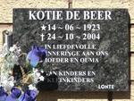 BEER Kotie, de 1923-2004