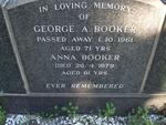 BOOKER George A. -1961 & Anna -1979