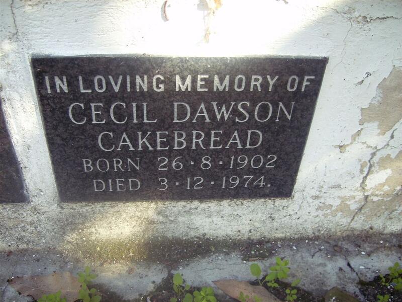 CAKEBREAD Cecil Dawson 1902-1974