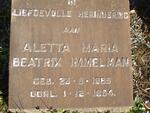 IMMELMAN Aletta Maria Beatrix 1885-1964