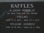 RAFFLES William Andrew 1924-1986 &  Thelma 1933-1977
