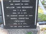 RENSBURG Willem, van 1904-1971 & Maria Christina -1979