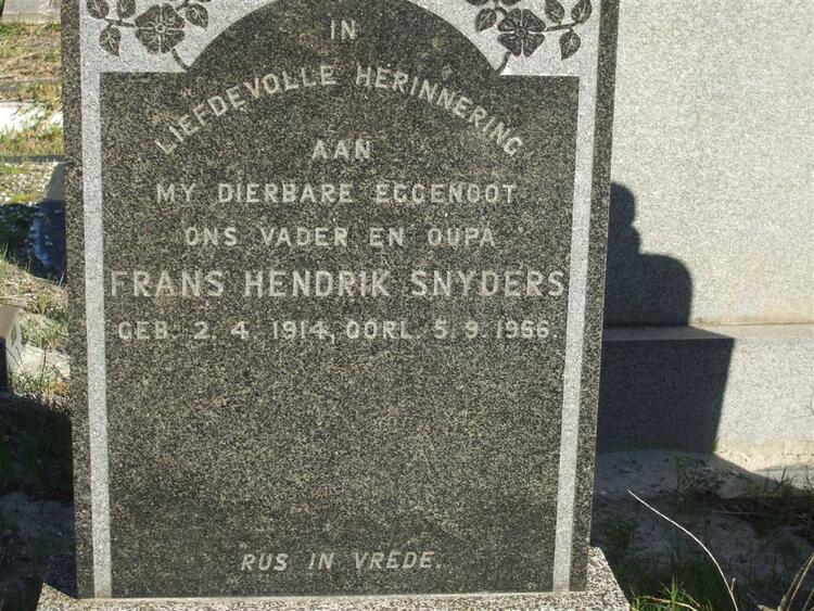 SNYDERS Frans Hendrik 1914-1966