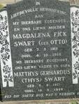 SWART Matthys Gerhardus 1917-1989 & Magdalena Fick OTTO 1919-1966