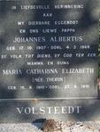 VOLSTEEDT Johannes Albertus 1907-1968 & Maria Catharina Elizabeth THERON 1910-1991