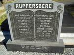 RUPPERSBERG Andries 1922- & Miemie VAN ZYL 1922-1995