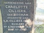 CILLIERS Charlotte nee BOSMAN -1923