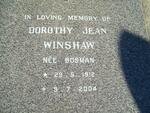 WINSHAW Dorothy Jean nee BOSMAN 1912-2004