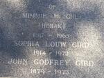 GIRD John Godfrey 1879-1973 & Mimmie M. HORAK 1887-1965 :: GIRD Sophia Louw  1914-1972