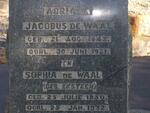 WAAL Adriaan Jacobus, de 1842-1921 & Sophia EKSTEEN 1850-1932