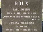 ROUX Paul Jacobus 1869-1950 & Johanna Wilhelmina VAN ZYL 1880-1948