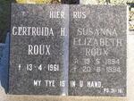 ROUX Gertruida H. -1961 :: ROUX Susanna Elizabeth 1894-1994