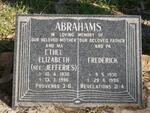 ABRAHAMS Frederick 1930-1996 & Ethel Elizabeth JEFFRIES 1930-1996