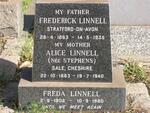 LINNELL Frederick 1863-1935 & Alice STEPHENS 1863-1940 :: LINNELL Freda 1902-1980