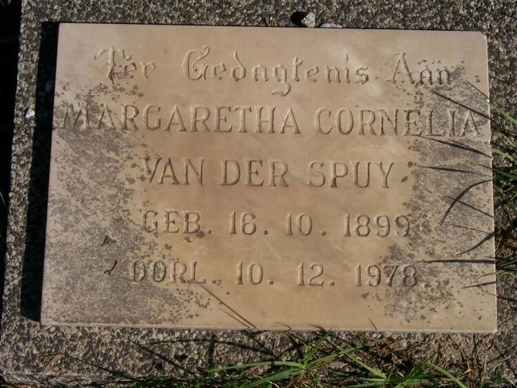 SPUY Margaretha Cornelia, van der 1899-1978