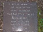 TAKES Anna Hendrica Margaretha nee BRAND 1875-1969