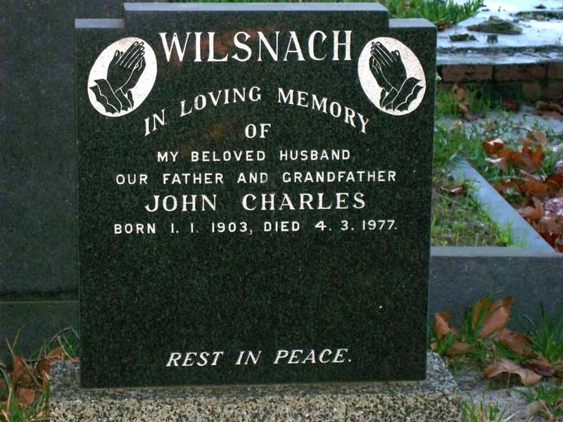 WILSNACH John Charles 1903-1977