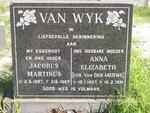 WYK Jacobus Martinus, van 1887-1983 & Anna Elizabeth nee VAN