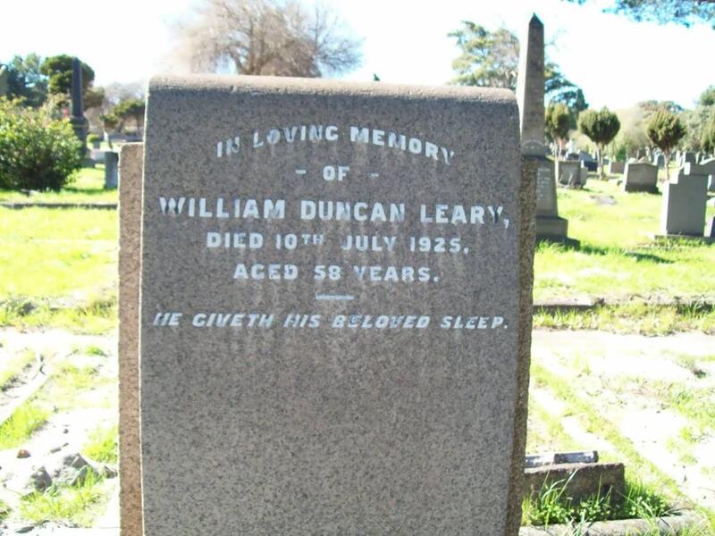 LEARY William Duncan -1925