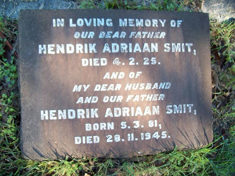SMIT Hendrik Adriaan -1925 :: SMIT Hendrik Adriaan 1881-1945