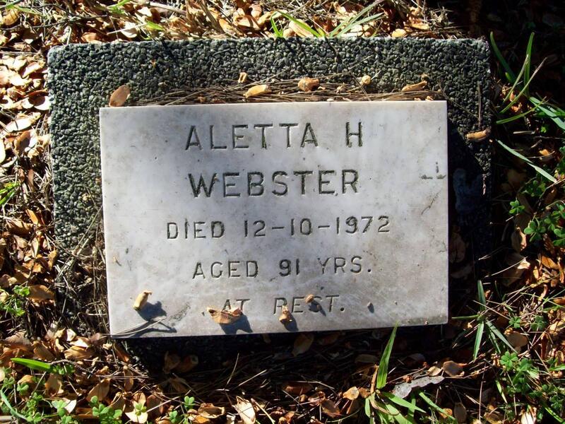 WEBSTER Aletta H. -1972