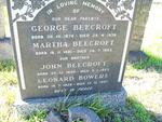 BEECROFT George 1876-1938 & Martha 1881-1953 :: BEECROFT John 1899-1923 :: BOWERS Leonard 1920-1957