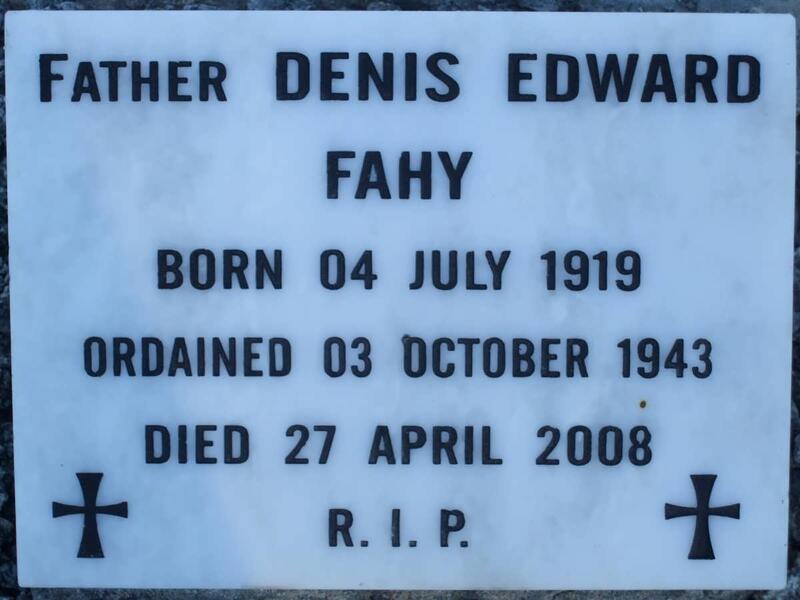 FAHY Denis Edward 1919-2008