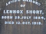 SHORT Lennox 1884-1918