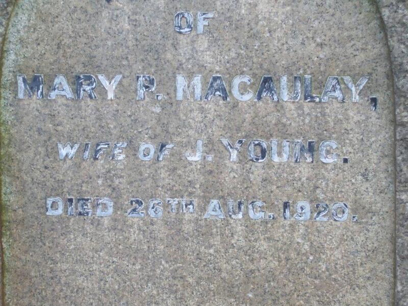 YOUNG Mary P., MACAULAY -1920