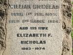 NICHOLAS William 1877-1924 & Elizabeth F. 1883-1974