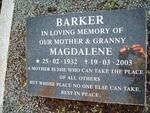 BARKER Magdalene 1932-2003