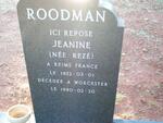 ROODMAN Jeanine nee REZE 1932-1990