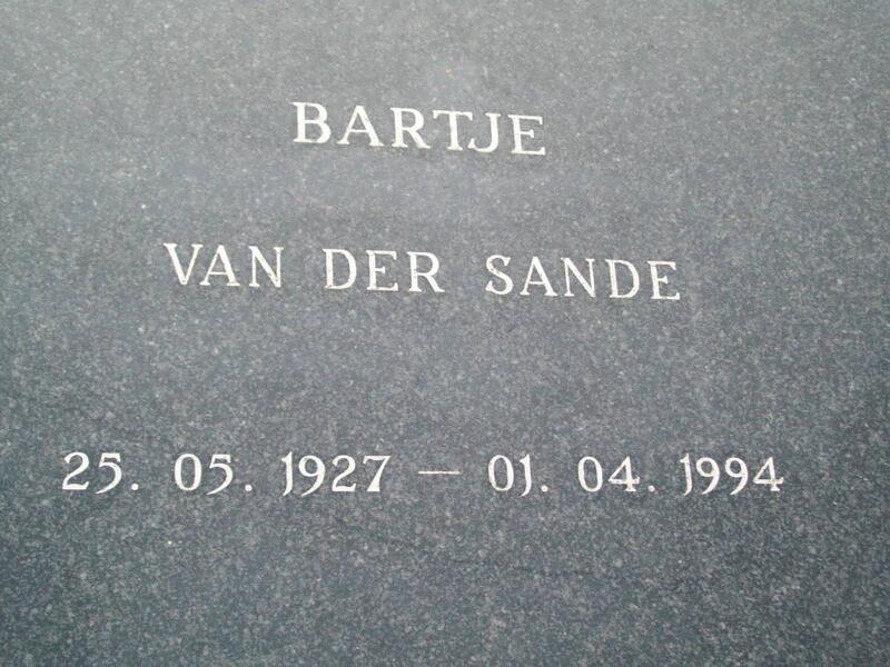SANDE Bartje, van der 1927-1994