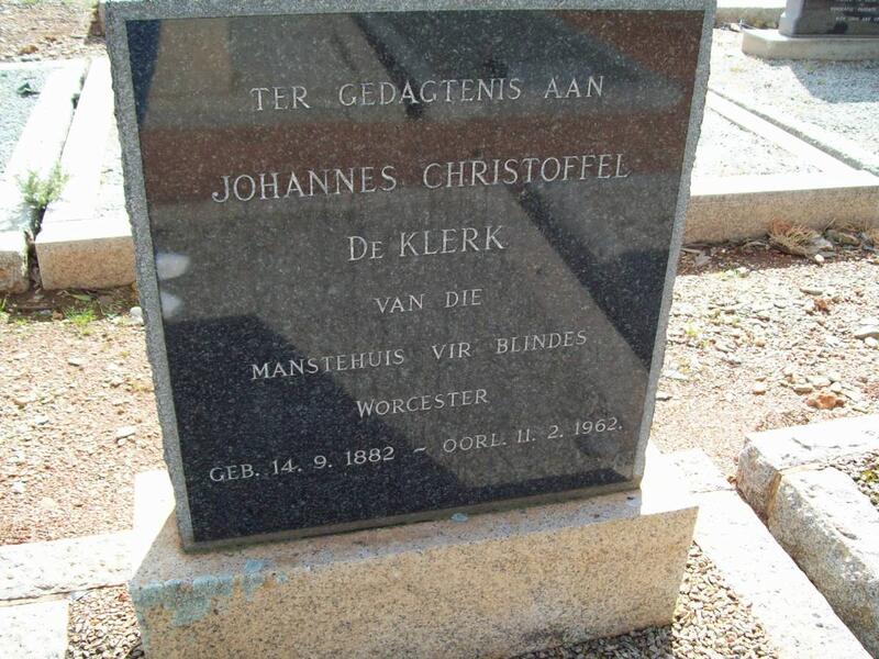 KLERK Johannes Christoffel, de 1882-1962