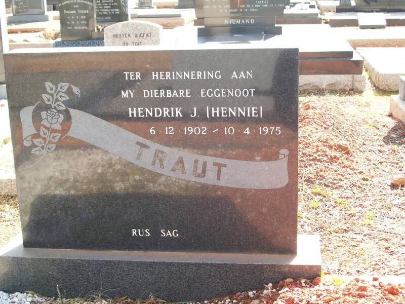 TRAUT Hendrik J. 1902-1975