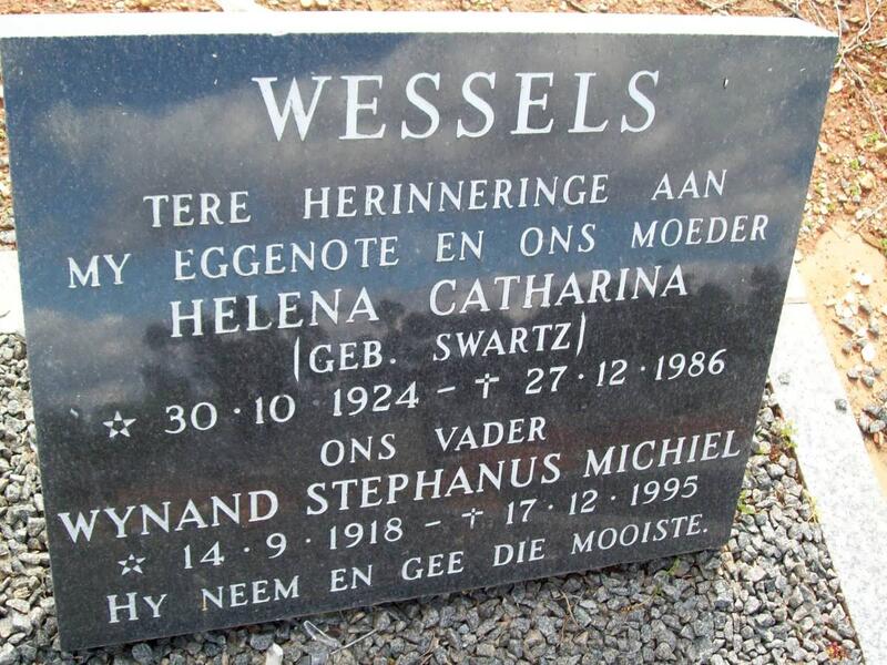 WESSELS Wynand Stephanus Michiel 1918-1995 & Helena Catharina SWARTZ 1924-1986