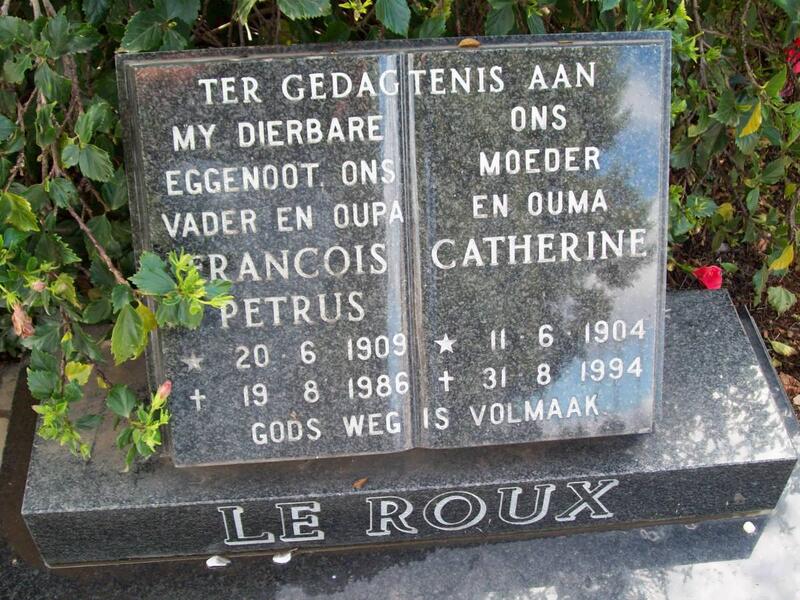 ROUX Francois Petrus, le 1909-1986 & Catherine 1904-1994