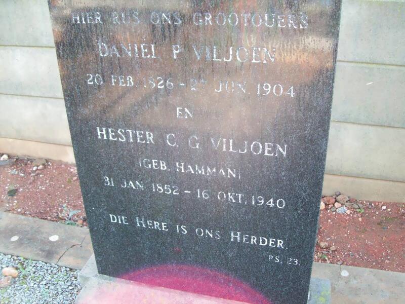 VILJOEN Daniel P. 1826-1904 & Hester C.G. HAMMAN 1852-1940