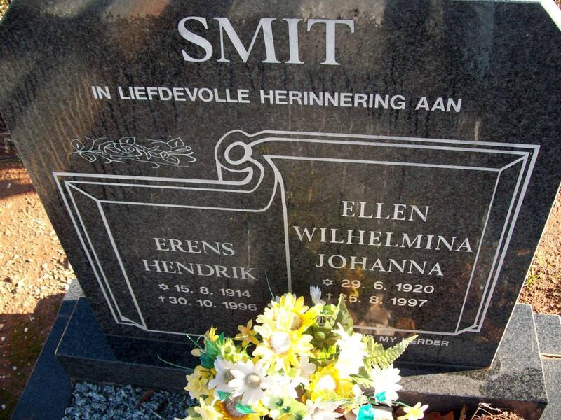 SMIT Erns Hendrik 1914-1996 & Ellen Wilhelmina Johanna 1920-1997