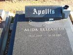 APOLLIS Alida Elizabeth 1935-1996