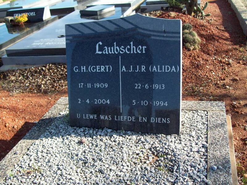 LAUBSCHER G.H. 1909-2004 & A.J.J.R. 1913-1994