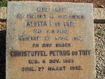 TOIT Christoffel Petrus, du 1863-1952 & Aletta E. V.D. BERG -1942