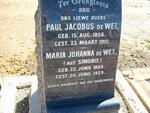 WET Paul Jacobus, de 1856-1912 & Maria Johanna SIMONIS 1860-1929