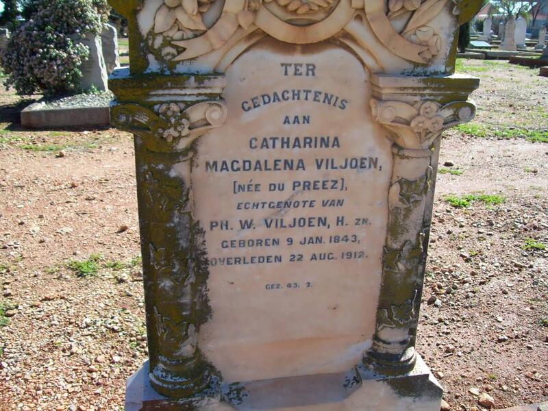 VILJOEN Catharina Magdalena nee DU PREEZ 1873-1912