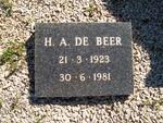 BEER H.A., de 1923-1981