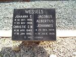 WESSELS Jacobus Albertus Johannes 1908-1958 & Johanna C. 1906-1994 :: WESSELS Christie S.N. 1945-1992
