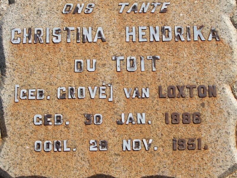TOIT Christina Hendrika, du nee GROVE 1886-1951