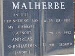 MALHERBE Andreas Bernardus 1916-1992